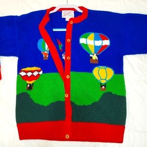 Vintage Cotton Salsa hot air balloon cardigan, Sm